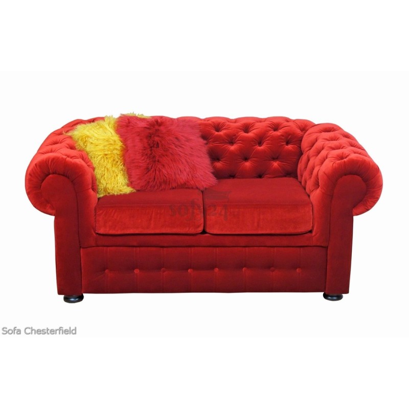 Sofa Chesterfield w kolorze czerwonym