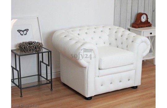 fotel Chesterfield z kryształkami