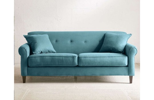 Błękitna klasyczna sofa Elmar