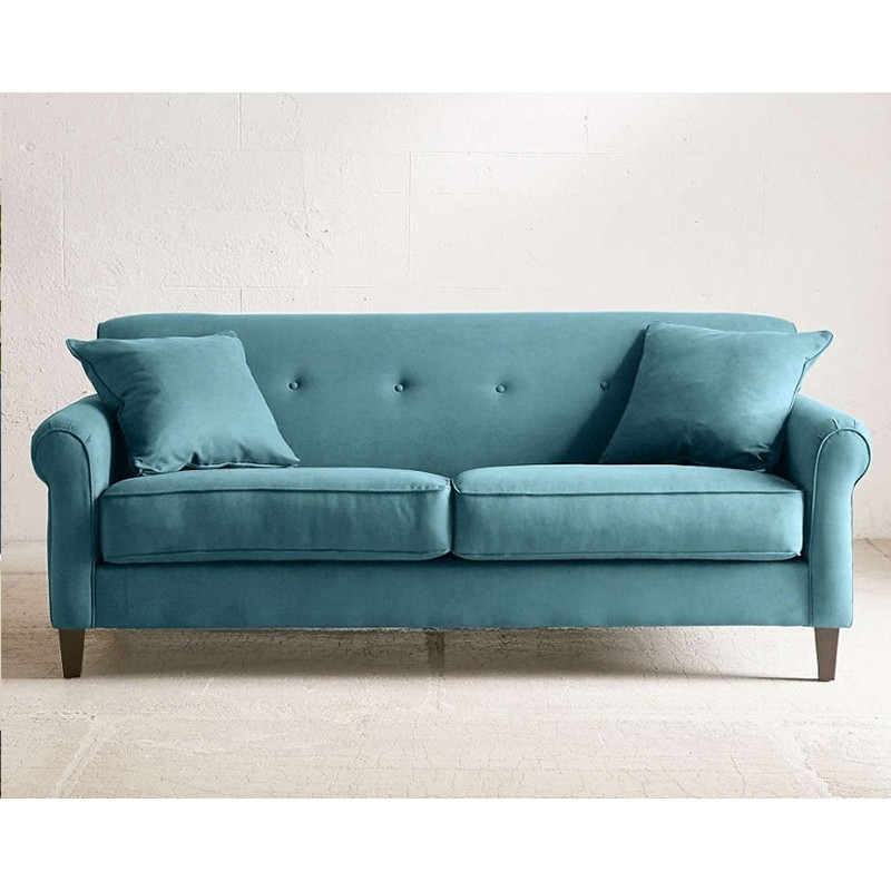 Błękitna klasyczna sofa Elmar