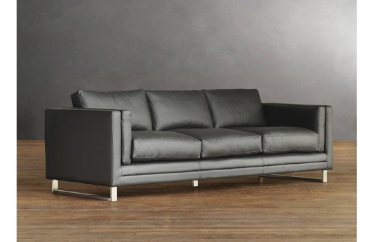 Nowoczesna sofa z czarnej skóry Trick
