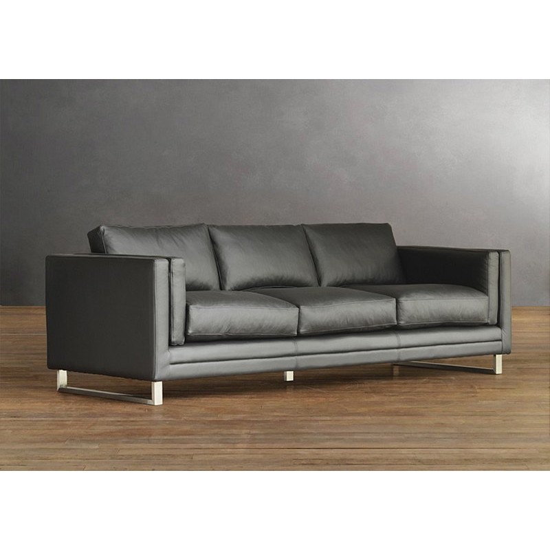 Nowoczesna sofa z czarnej skóry Trick