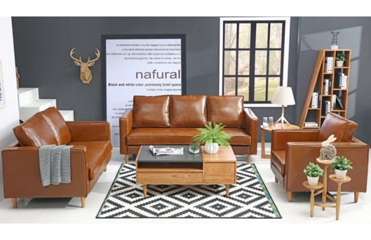 Brązowe meble w salonie Iza