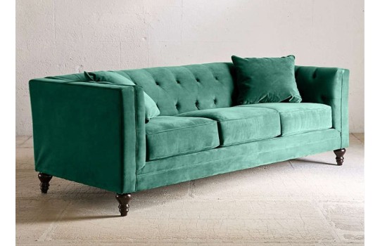 Zielona pikowana kanapa Doria 