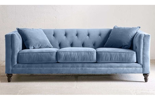 niebieska pikowana kanapa Doria 