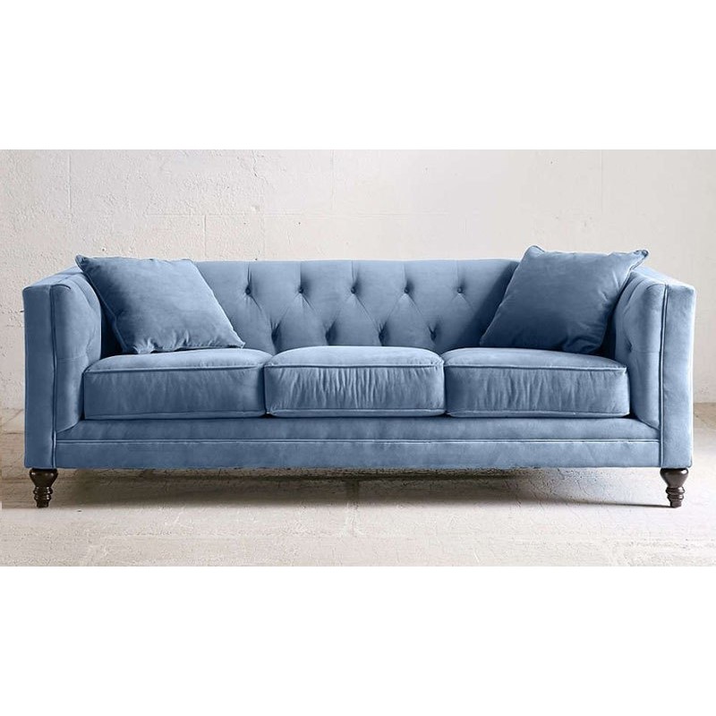 niebieska pikowana kanapa Doria 