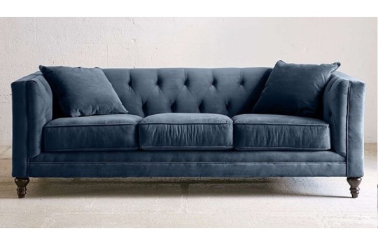Granatowa pikowana sofa Doria