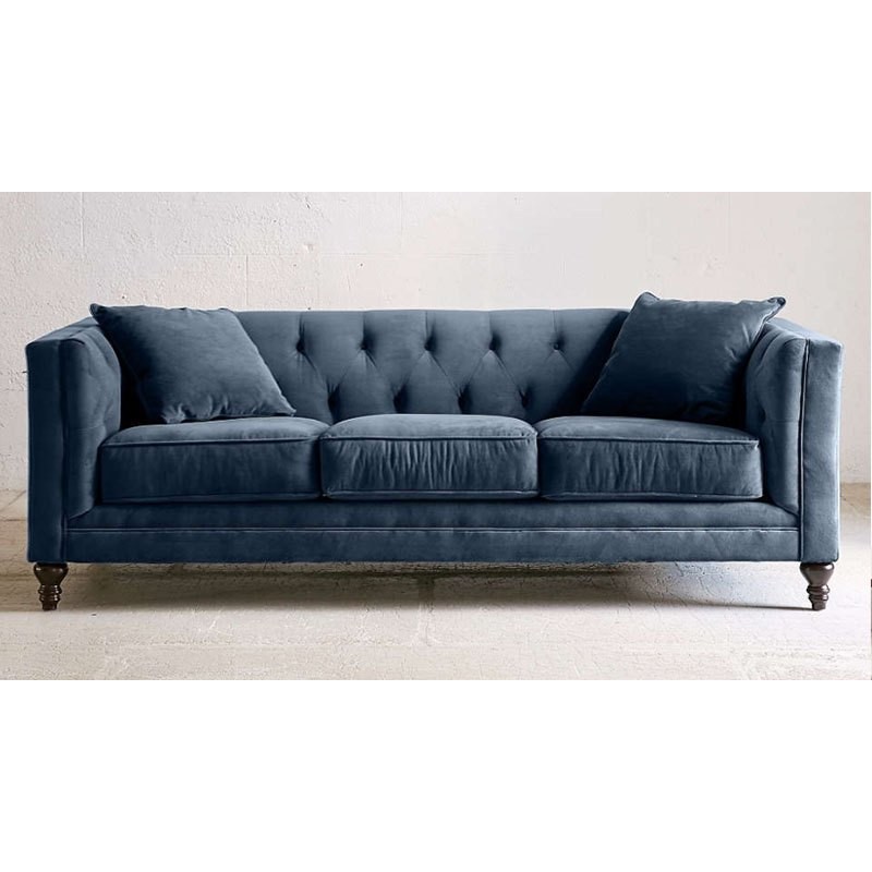 Granatowa pikowana sofa Doria
