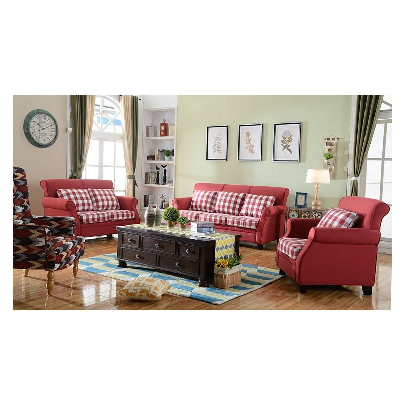 Czerwony komplet do salonu Orlean