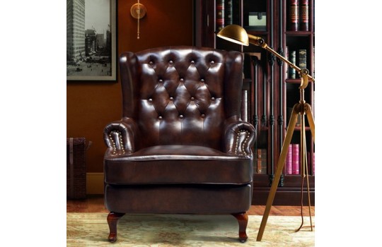 Fotel wypoczynkowy ze skóry naturalnej Kubos