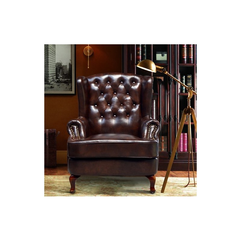 Fotel wypoczynkowy ze skóry naturalnej Kubos