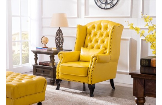 żółty fotel królewski Kordian