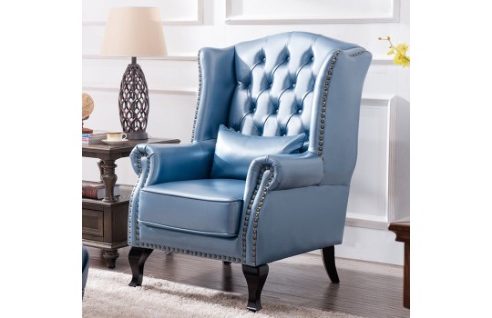 niebieski fotel królewski Kordian 