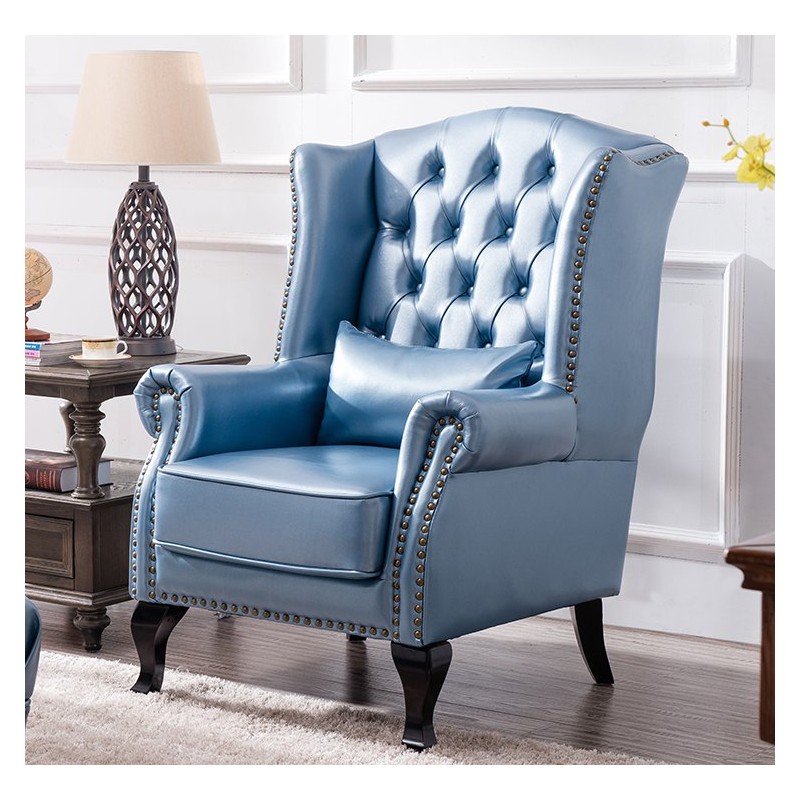 niebieski fotel królewski Kordian 