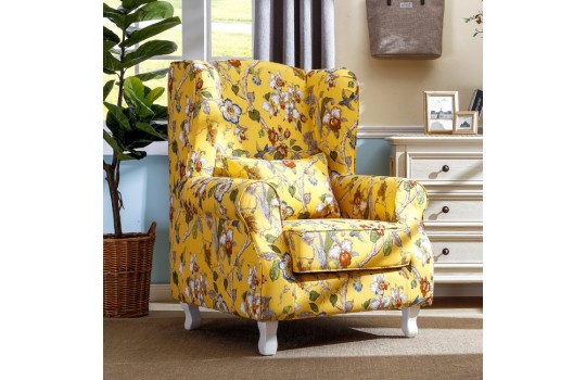 Fotel klasyczny żółty Boden