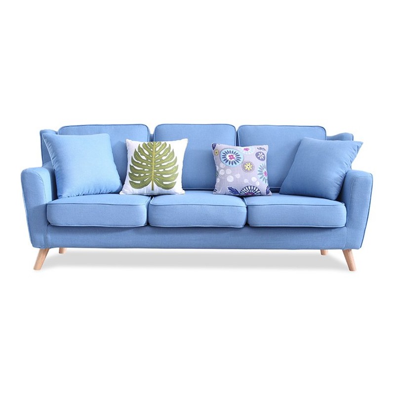 Niebieska sofa 3 osobowa do salonu Amos 