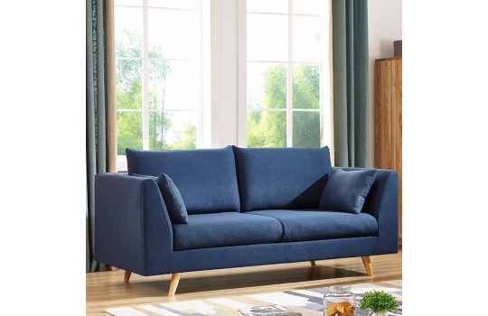 Niebieska sofa w stylu skandynawskim Merano