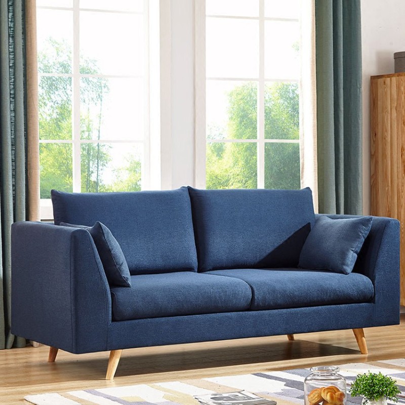 Niebieska sofa w stylu skandynawskim Merano