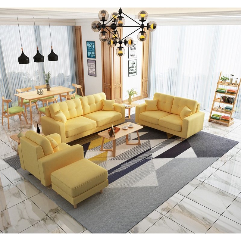 Komplet wypoczynkowy w kolorze żółtym Elis