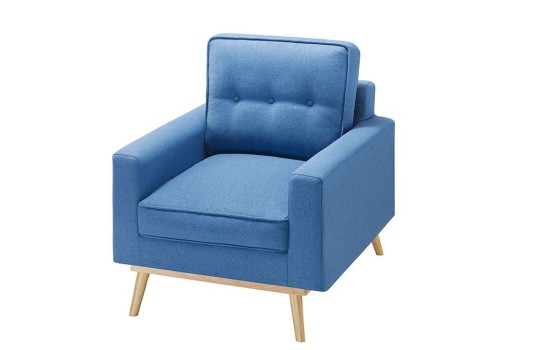 Niebieski nowoczesny fotel do salonu Elis