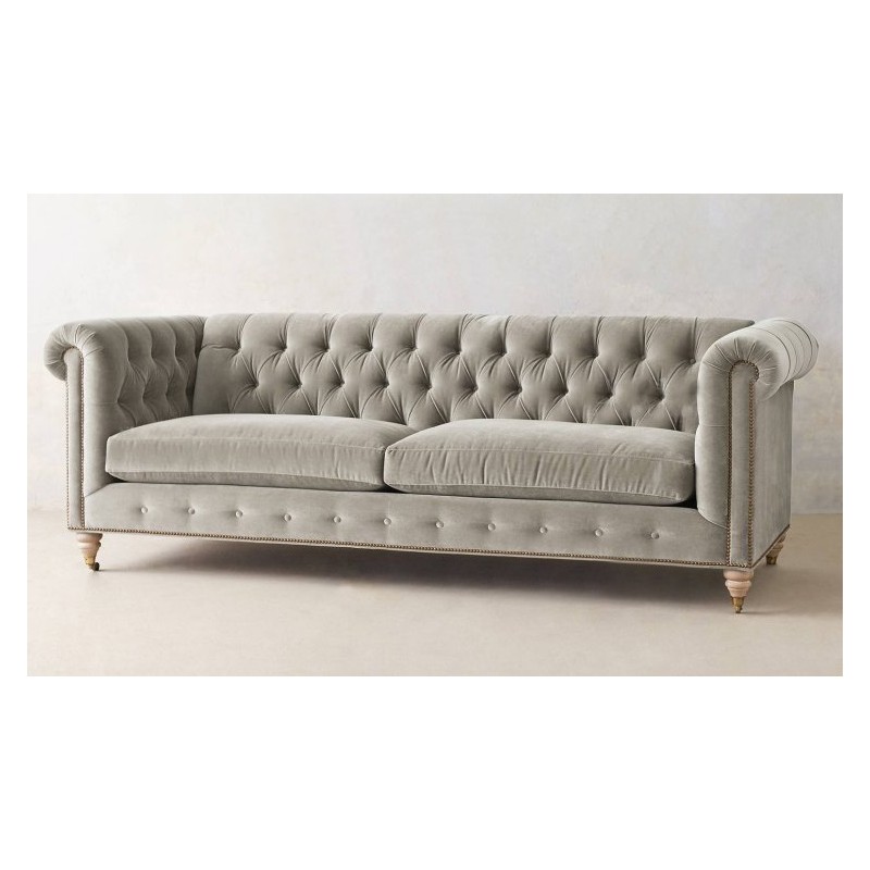 Szara kanapa chesterfield Bran