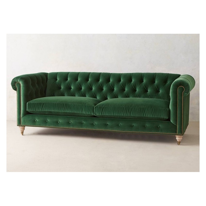 Zielona sofa chesterfield Bran 200 cm