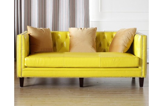 Nowoczesna żółta sofa chesterfield Lino Nowoczesna żółta sofa chesterfield Lino