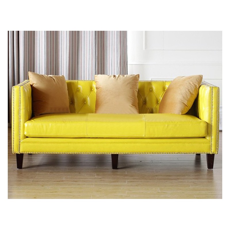 Nowoczesna żółta sofa chesterfield Lino Nowoczesna żółta sofa chesterfield Lino