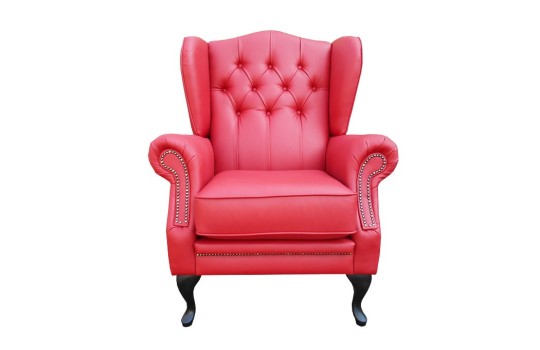 Czerwony fotel uszak Bertiso