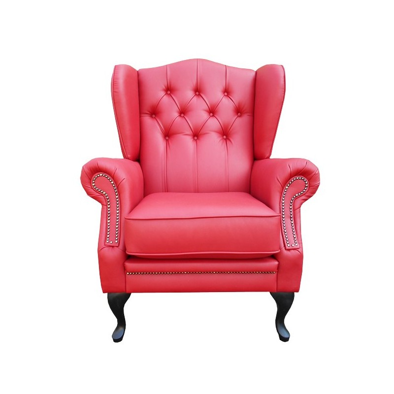 Czerwony fotel uszak Bertiso