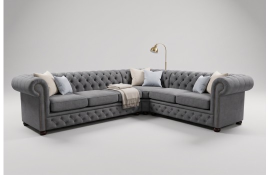 Duży narożnik chesterfield Marlon 300x200 cm
