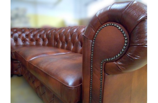 Skórzany narożnik chesterfield 