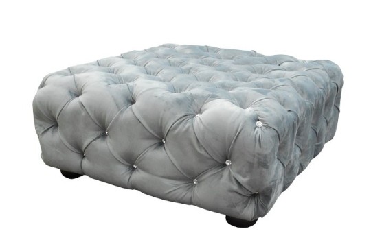 Pufa chesterfield z kryształkami