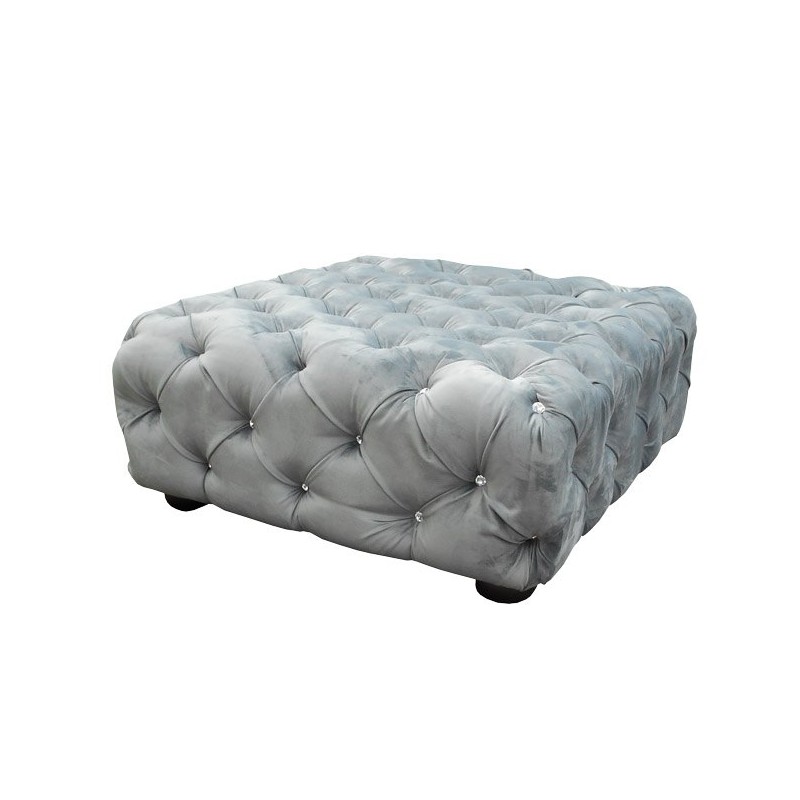 Pufa chesterfield z kryształkami