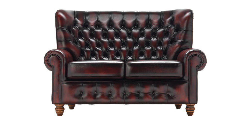 Sofa chesterfield w skórze naturalnej
