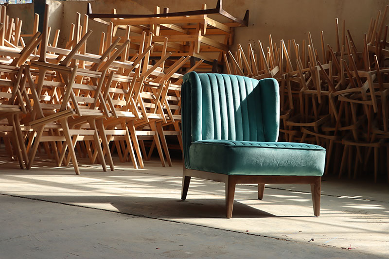 Fotel tapicerowany zielony