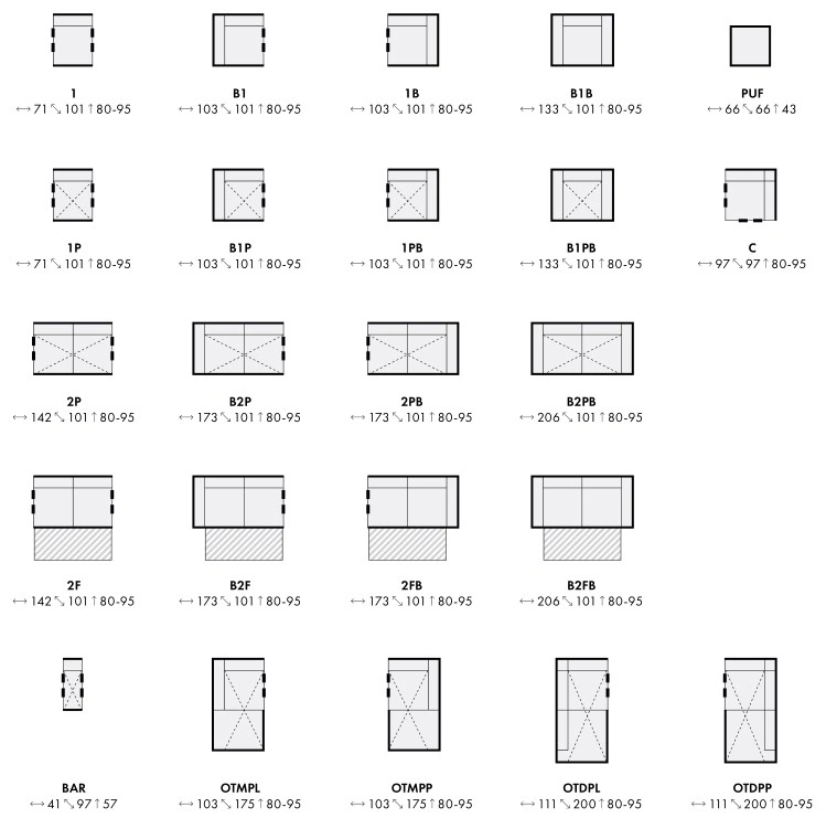 Narożnik modułowy Simona