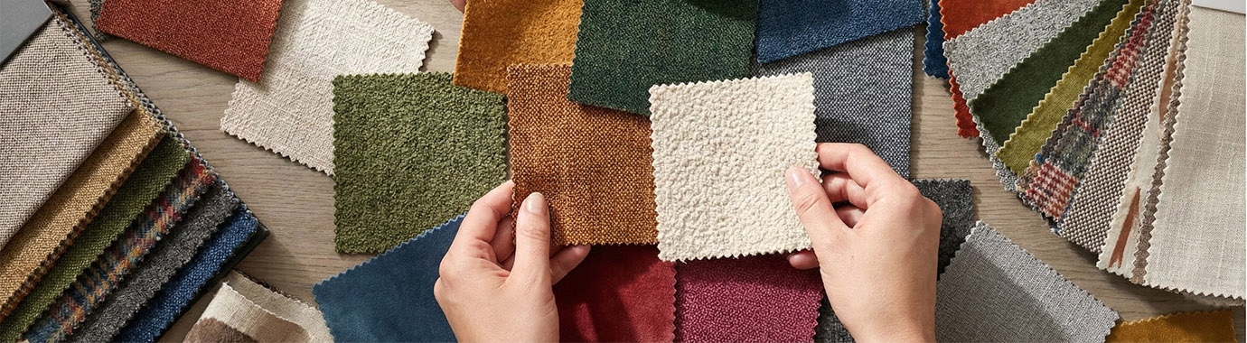 Próbki tkanin meblowych