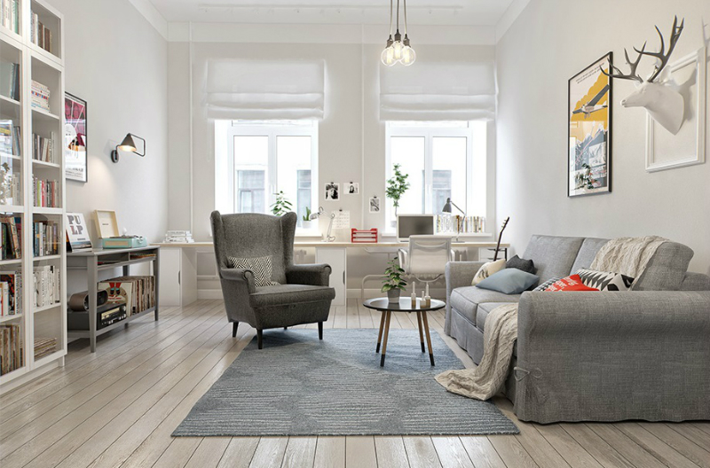 Salon w stylu skandynawskim
